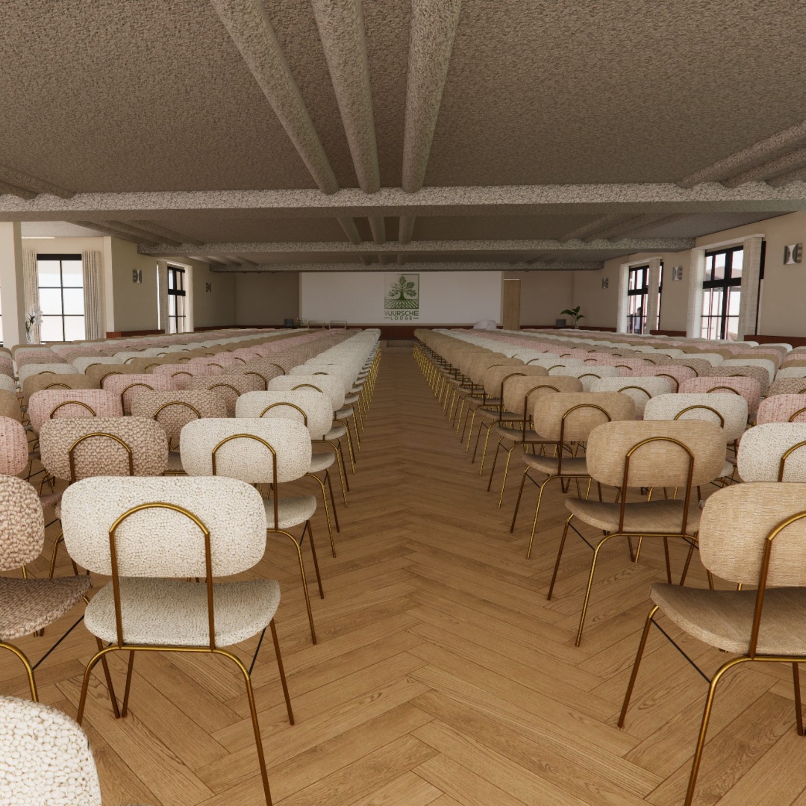 Evenementenlocatie Vuursche Lodge, congres in ruimte Timber.